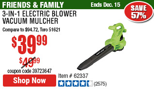 3-In-1 Electric Blower Vacuum Mulcher