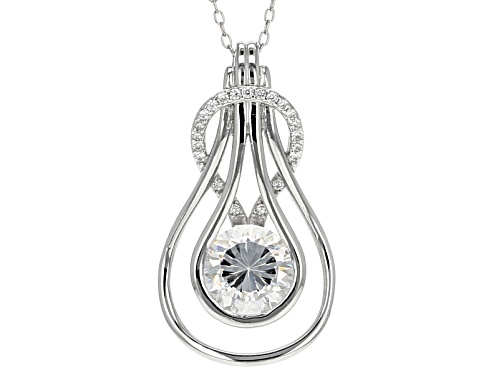 Bella Luce&reg; Dillenium Cut 3.31ctw Diamond Simulant Rhodium Over Sterling Silver Pendant With Chain