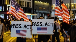 Protesters in Hong had called for US support and urged Mr Trump to 'Pass the Act'
