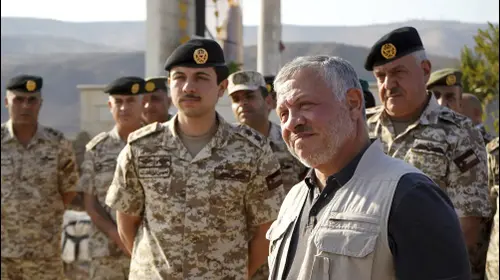 מלך ירדן עבדאללה במהלך ביקור במובלעת נהריים שהוחזרה למדינה, 11 בנובמבר 2019