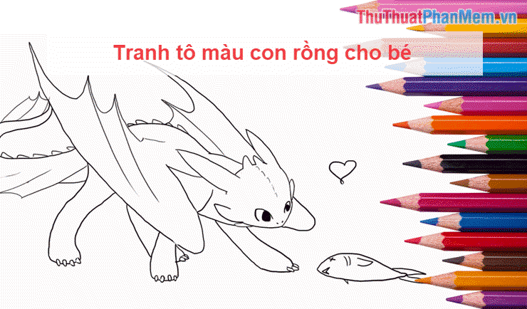 Tranh t&ocirc; m&agrave;u con rồng cho b&eacute;
