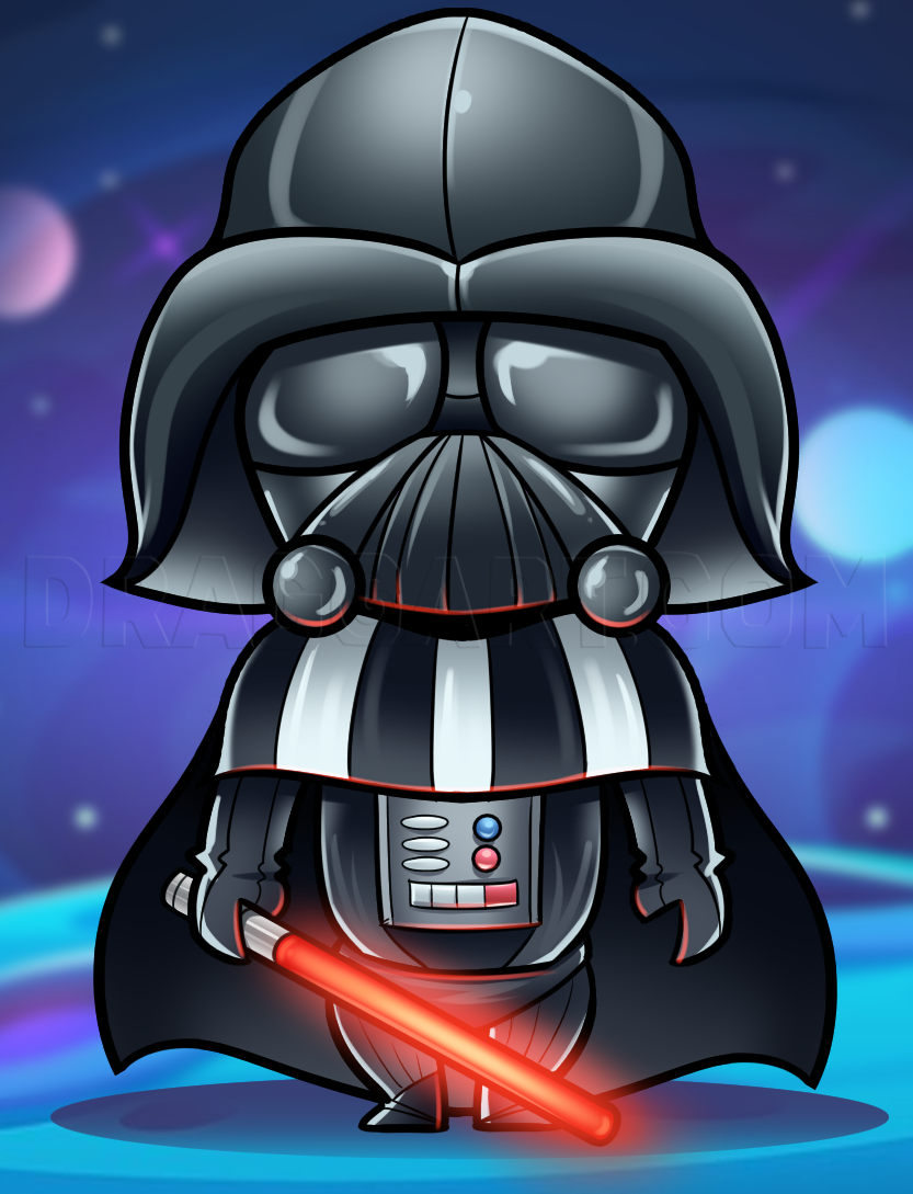 how to draw chibi darth vader drawing tutorial