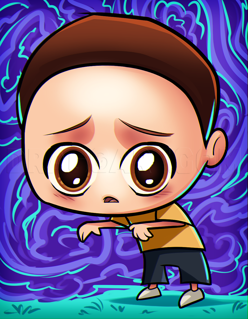how to draw chibi morty drawing tutorial
