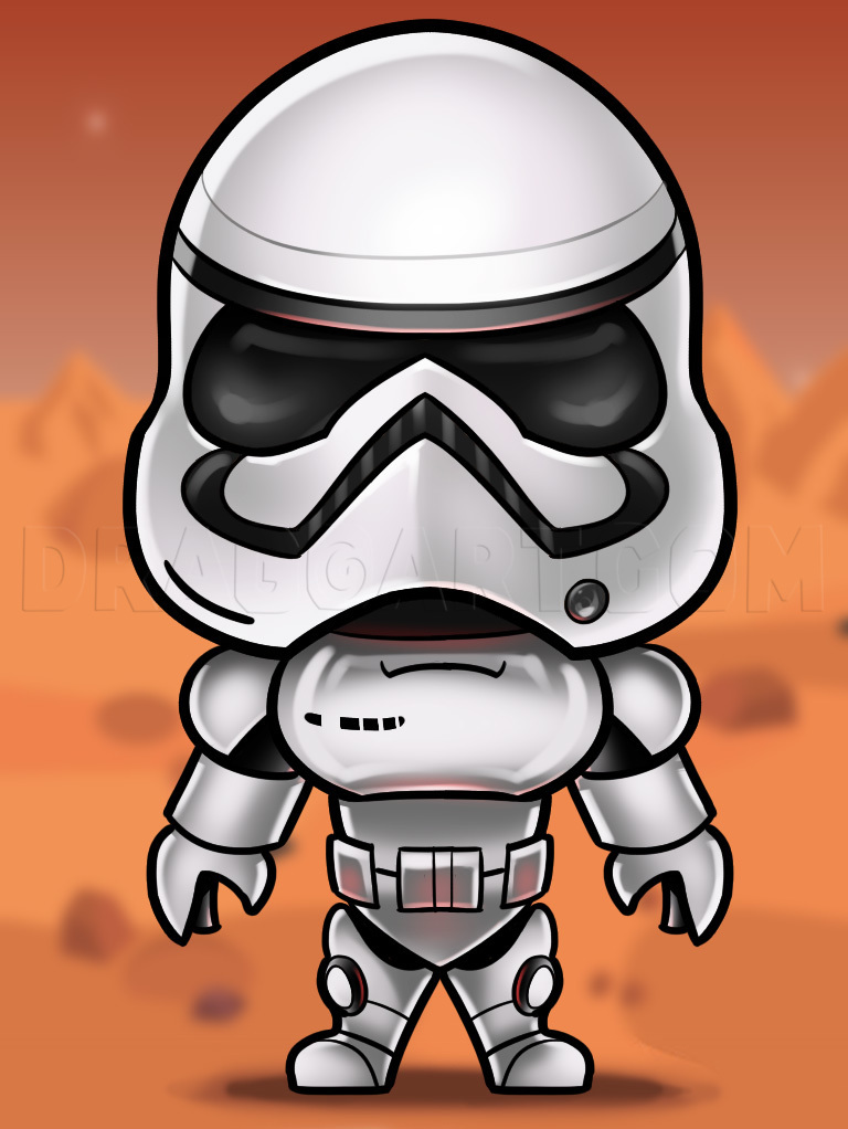 how to draw chibi stormtrooper drawing tutorial