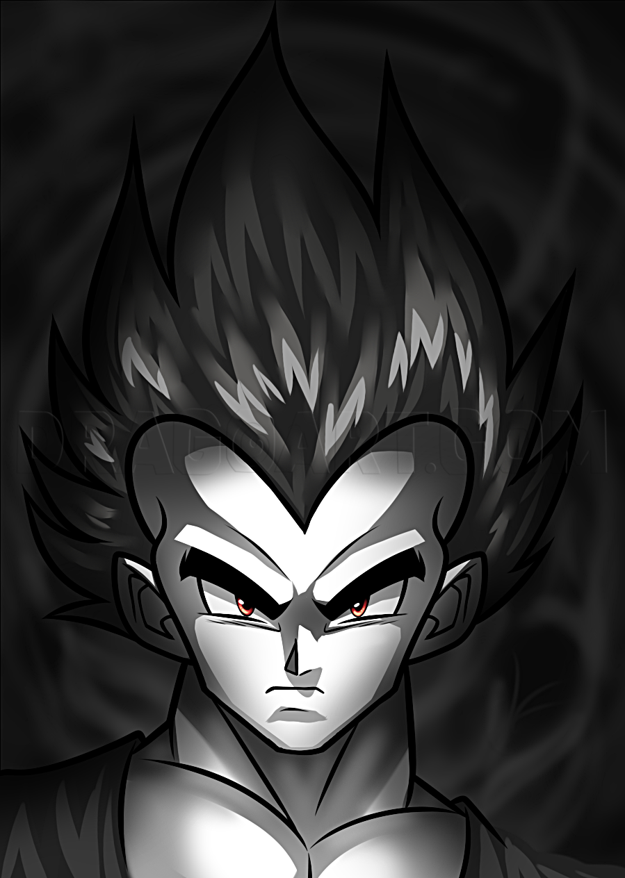 how to draw dark vegeta
