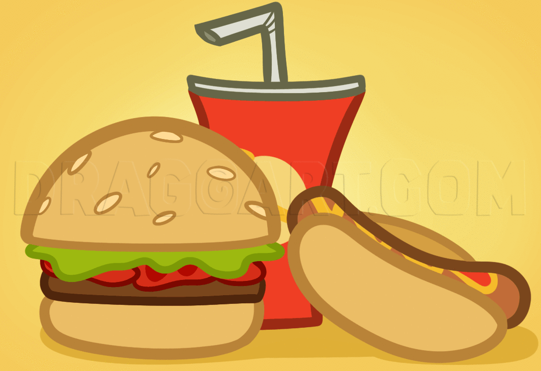 how to draw food for kids