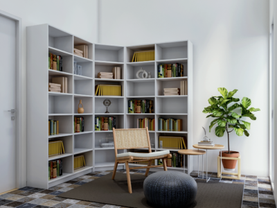 desain perpustakaan bohemian