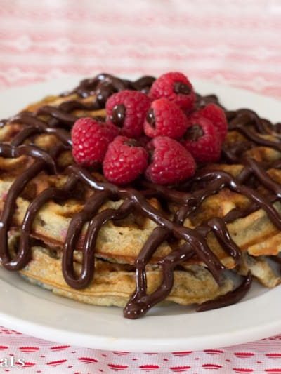 Chocolate Covered Raspberry Waffles
