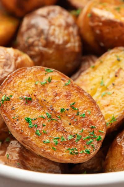 close up of oven roasted potato