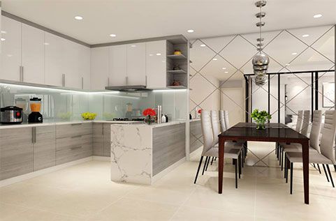 Gương trang tr&iacute; ph&ograve;ng ăn