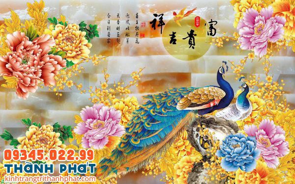 tranh k&iacute;nh chim c&ocirc;ng