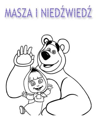 Kolorowanki Masza i Niedźwiedź