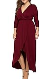 Mujeres Primavera Otoo Casual Talla Grande Largo Vestido con...