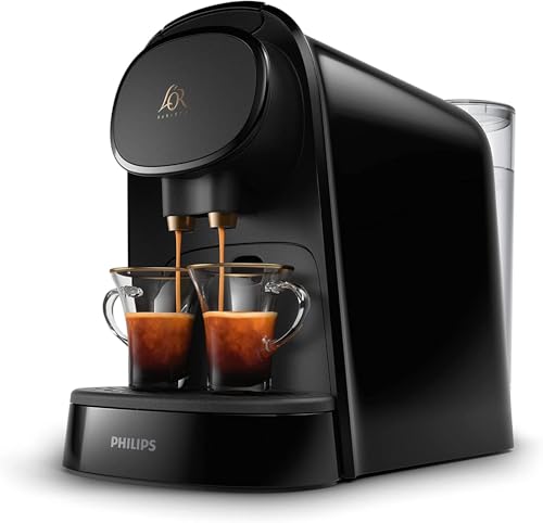 Philips L'Or Barista, Cafeti&egrave;re Espresso, compatible Nespresso capsules, Capsules XXL pour 1 caf&eacute; double ou 2 caf&eacute;s &agrave; la fois, Noir, (LM8012/60)