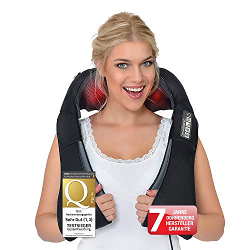 Nackenmassageger&auml;t DAS ORIGINAL Donnerberg&reg; München Shiatsu Massageger&auml;t Nacken Rücken Schulter Massage 4D VIBRATION Nackenmassageger&auml;t mit W&auml;rme TÜV 7 Jahre Garantie