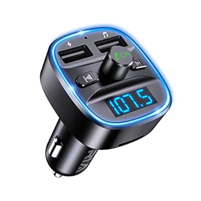 ORIA Bluetooth 5.3 FM Transmitter, Auto Radio Adapter mit Mikrofon & 2 Aufladung, LED Display Ladeger&auml;t, Freisprechen Car Kit, Musik-Player, unterstützen BT, TF-Karte, USB-Disk