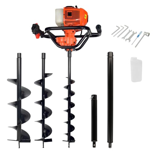 Tari&egrave;re thermique - 52cm3-2CV - 3 m&egrave;ches-2 extensions 30-60cm + accessoires fournis - tari&egrave;re thermique &agrave; essence