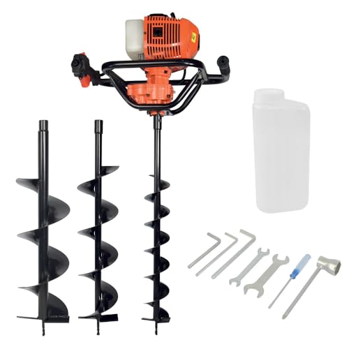 Tari&egrave;re thermique - 52cm3-2CV - 3 m&egrave;ches 100/150/200mm + accessoires fournis - tari&egrave;re thermique &agrave; essence