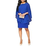 Uranus Vestido Mujer Color slido Talla Grande Gasa Mantn...