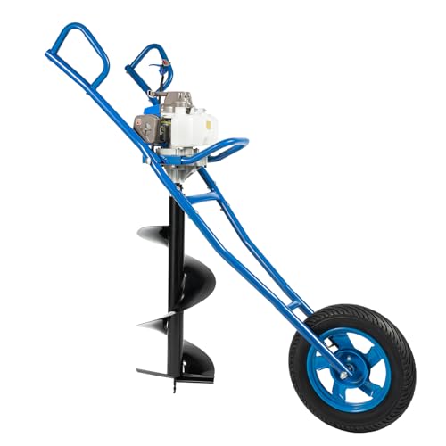 Jolre Tari&egrave;re &agrave; Essence 63CC - 2 Temps 3 CV tariere Thermique - Tari&egrave;re de tari&egrave;re - Tari&egrave;re de brouette - Tari&egrave;re pour Une Utilisation agricole - Tari&egrave;re de 11' (Rouge)