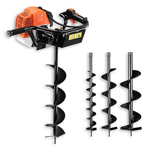 Fuxtec Tari&egrave;re Thermique FX-EB162 avec m&egrave;ches de 100, 150 et 200 mm, Easy Starter, Cadre Tubulaire en Acier, allumage sans Contact, Horticulture, Sylviculture, Poteau, Fondation, Plantation