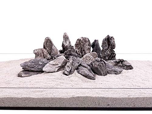 Aquarium Natursteine Mini Landschaft Seiryu Steine grau 20Kg Gr.M 300-700g Nr.67 Rückwand Pagode Dekoration Aquascaping