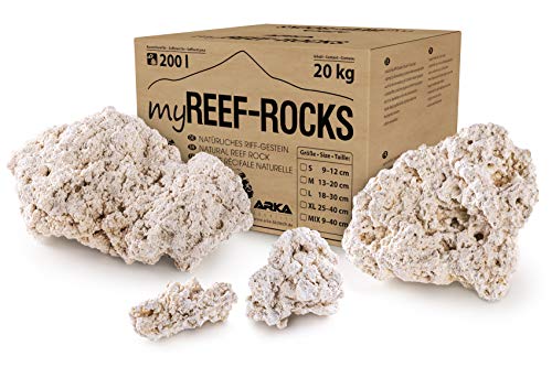ARKA Aquatics MRROSLG myReef-Rocks - natürliches Riff-Gestein, auch für Cichliden-Aquarien geeignet, hochporös, schadstofffrei, 20 kg, L