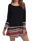 CNFIO Mujer Vestido Cuello Redondo Manga Larga Plus Tamao...