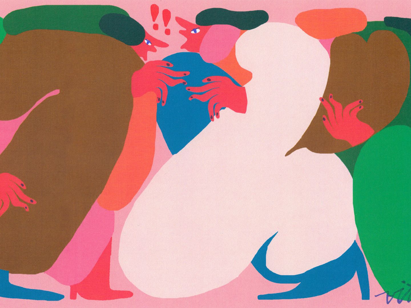 Figures engaged in an oral argument.