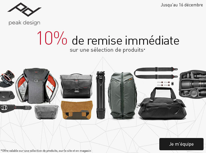 10% de remise sur une s&eacute;lection Peak Design