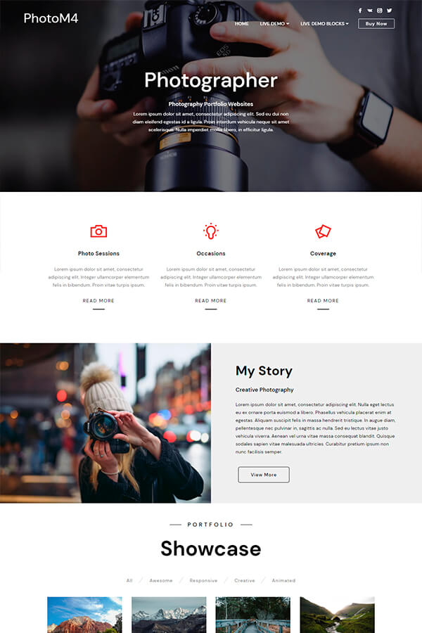 Photography Portfolio Website Template