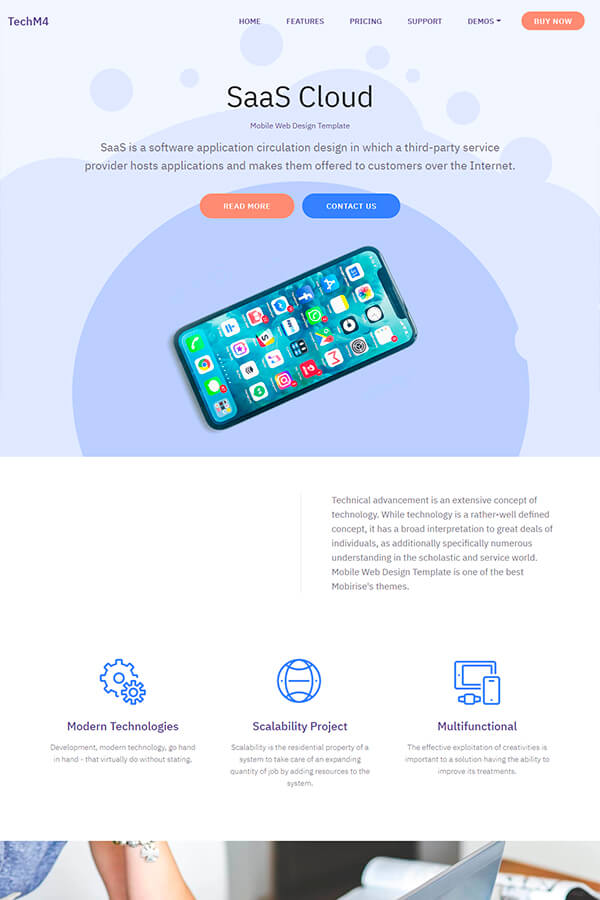 SaaS Cloud Mobile Web Template