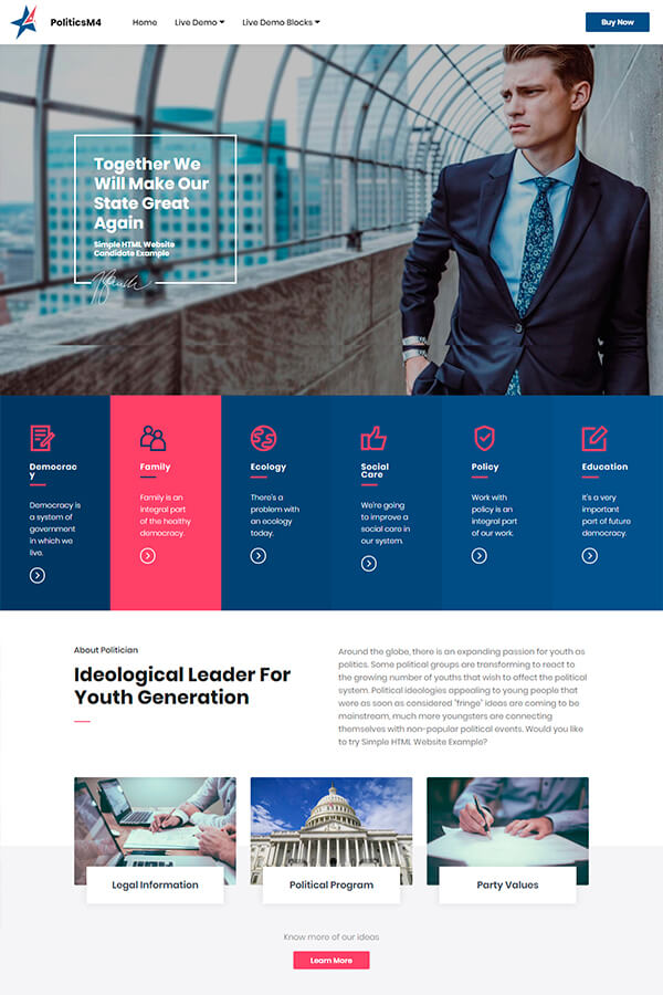 HTML Candidate Website Template