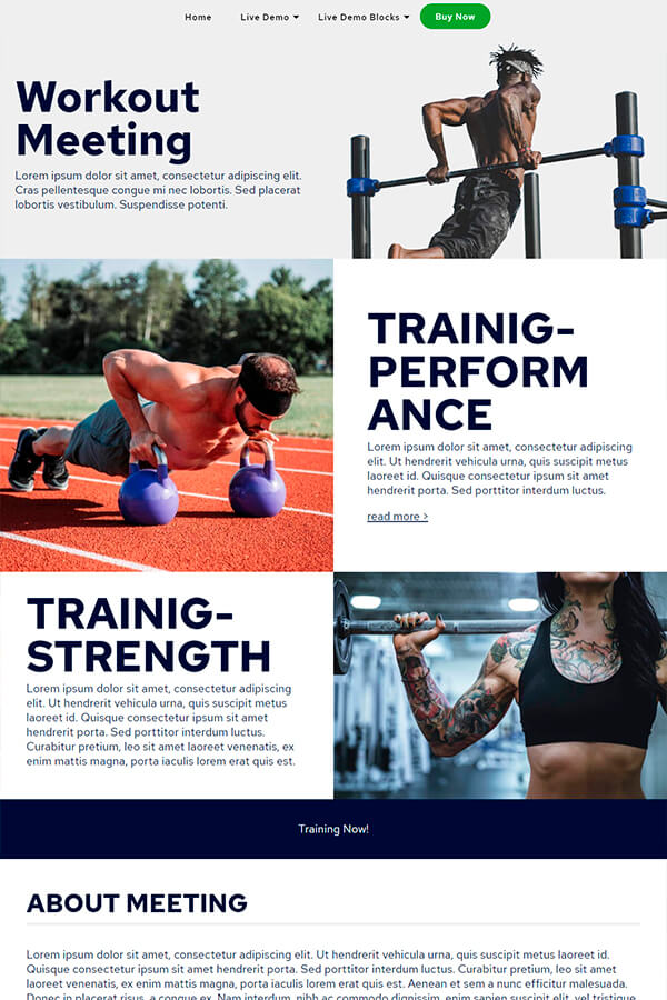 Workout Meeting Website Template