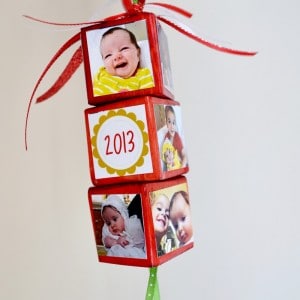 Create festive, personalized photo Christmas ornaments using your favorite pictures, wood blocks and Mod Podge. These make great gifts!