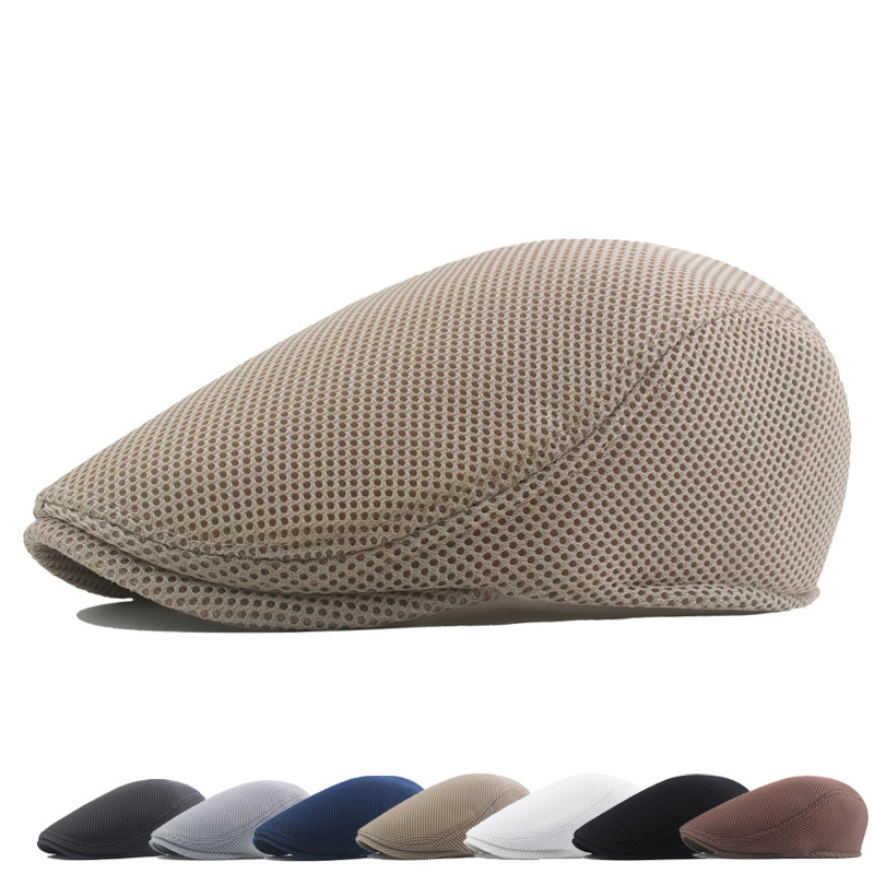 Mũ beret nam trung ni&ecirc;n vải lưới H-613