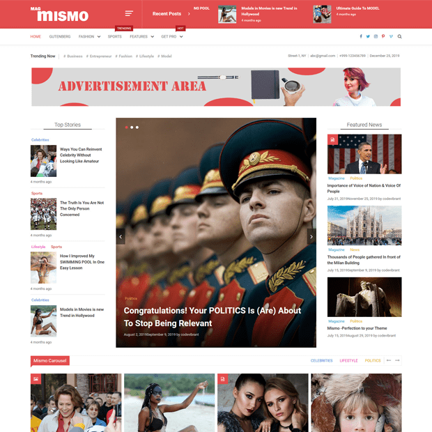 Free Creative Magazine Theme 2020
