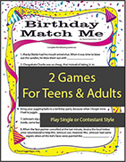 Birthday Match Me Game Questions