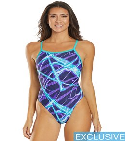 SwimOutlet Exclusive Waterpro Lightning Thin Strap One Piece Swimsuit