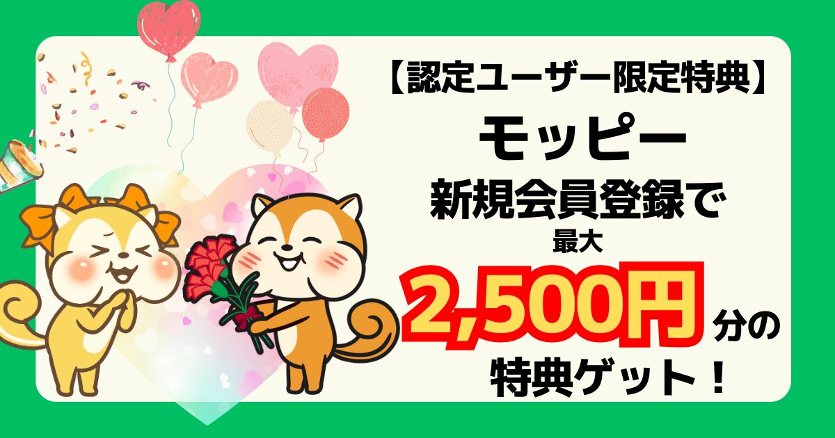 モッピー認定ユーザー2500円PUB