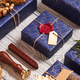 Christmas presents on wooden background