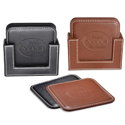 Square Leather Coaster Sets
