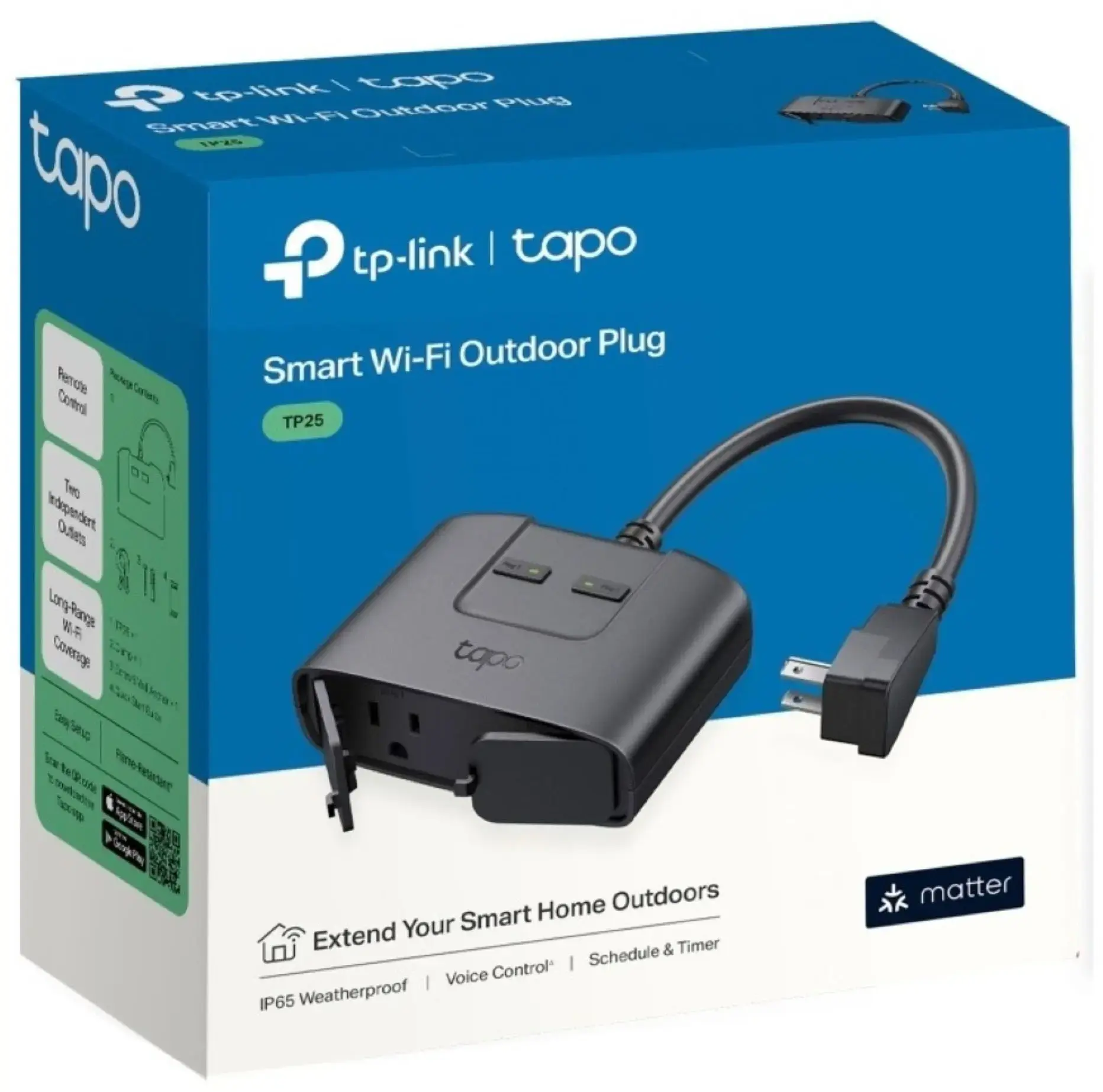 TP-Link Tapo Smart Wi-Fi Outdoor Plug with Matter (TP25)