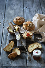 Brötchen Messer Konfitüre Bretter Geschnitten Öle Lebensmittel