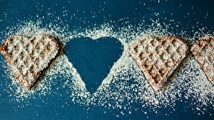 Backware Waffeln Puderzucker Herz Lebensmittel