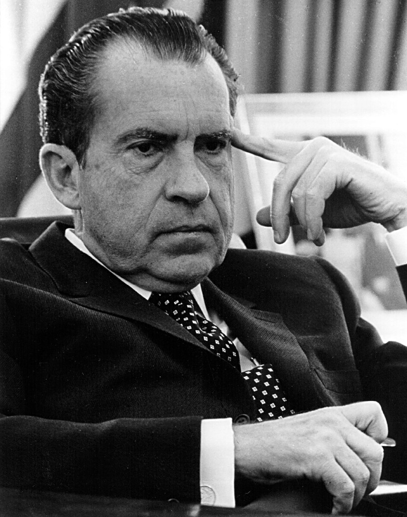 President Richard Nixon in the Oval office on February 19, 1970 in Washington, D.C.