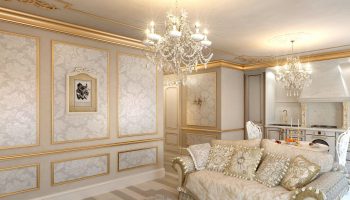 Оформление стен с обоями молдингами в квартире своими руками