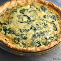 Saut&eacute;ed Onion Gruyere Spinach Quiche Recipe | shewearsmanyhats.com