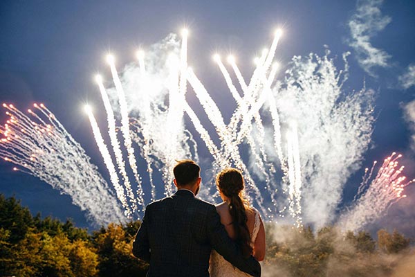 Wedding venue fireworks display
