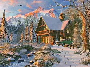 Winter landscape. - Puzzle: winter landscape.